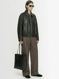 Abilso embossed leather tote bag