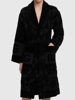 Accappatoio in cotone jacquard