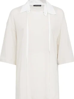 Agapi cotton t-shirt w/ collar detail