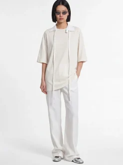 Agapi cotton t-shirt w/ collar detail