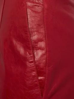 A-line leather skirt