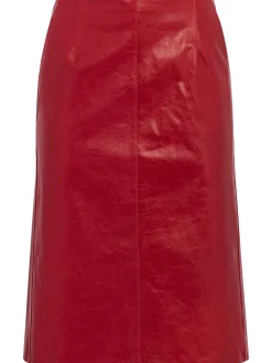 A-line leather skirt