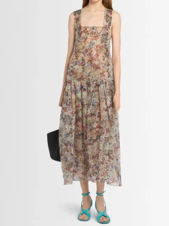 Amello silk long dress