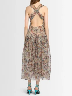 Amello silk long dress
