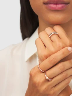 Anello Bollicine in argento e oro rosa 9kt