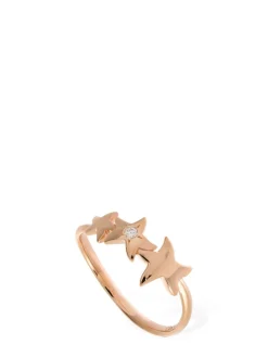 Anello sottile Stellina in oro 9kt con diamanti