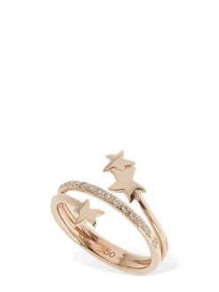 Anello Stellina in oro 9kt con diamanti