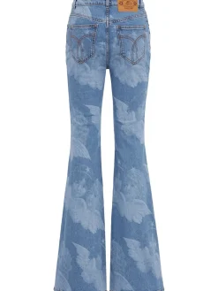 Angel print flared skinny jeans