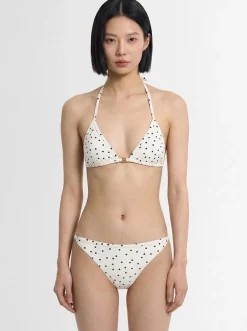 Astrida triangle polka dots bikini top