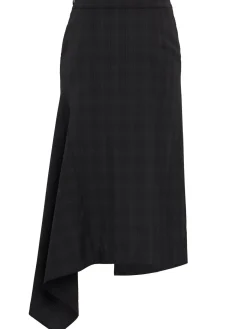 Asymmetrical wool skirt