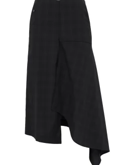 Asymmetrical wool skirt