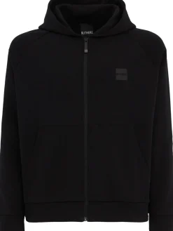 Aura cotton blend zip-up sweatshirt