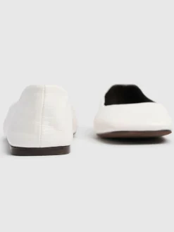 Ballerine quadrate in pelle