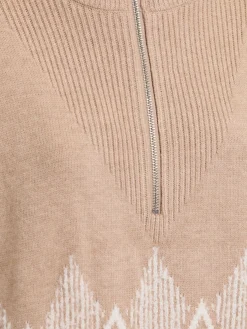 Betty jacquard half-zip sweater