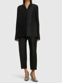 Blazer Crittan in faille di seta e lana