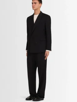 Blazer doppiopetto in twill di lana