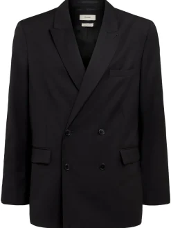 Blazer doppiopetto in twill di lana
