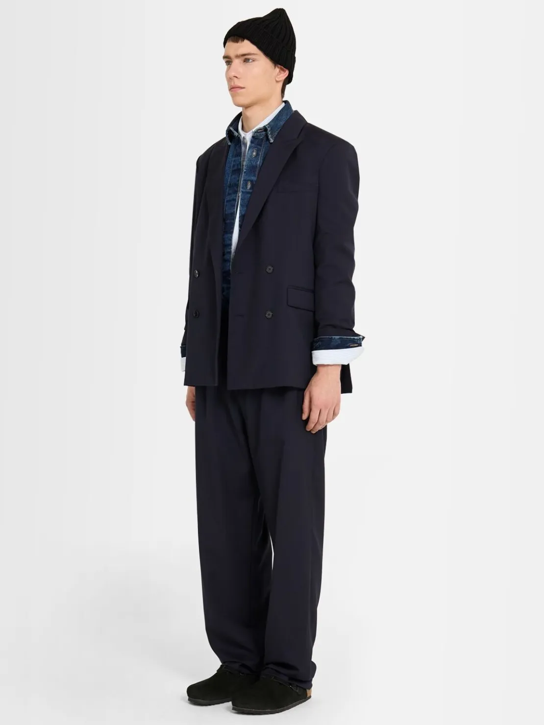 Blazer doppiopetto in twill di lana
