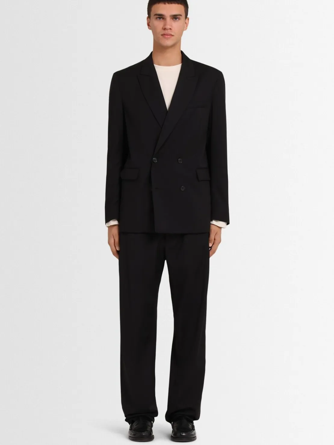 Blazer doppiopetto in twill di lana