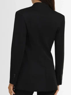 Blazer in gabardina di lana vergine