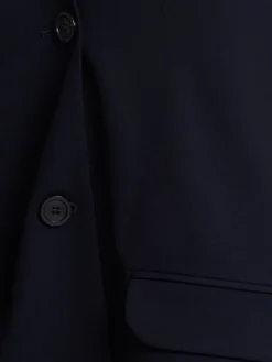 Blazer in misto poly senza colletto