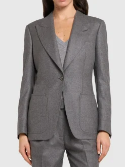 Blazer monopetto in cashmere