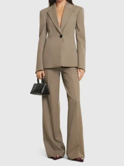 Blazer monopetto in gabardina