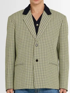 Blazer monopetto in misto lana