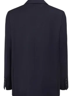 Blazer monopetto in twill di lana