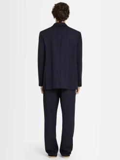 Blazer monopetto in twill di lana