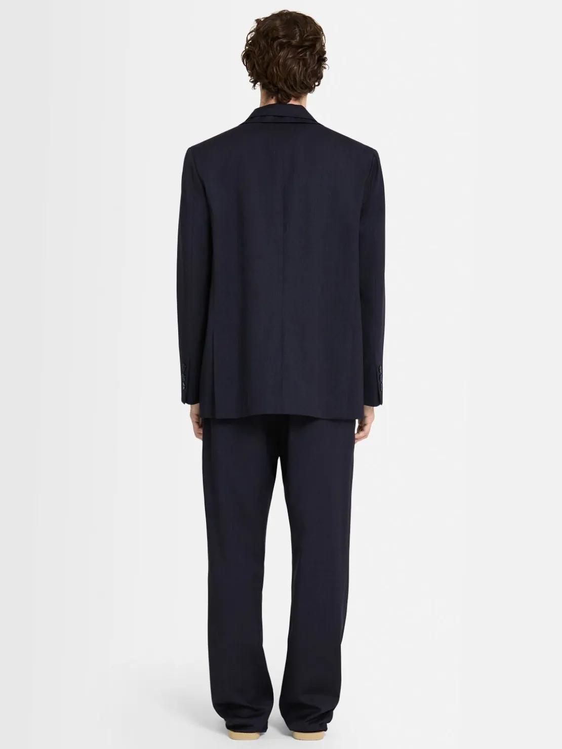 Blazer monopetto in twill di lana