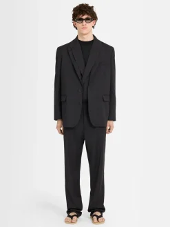 Blazer monopetto in twill di lana