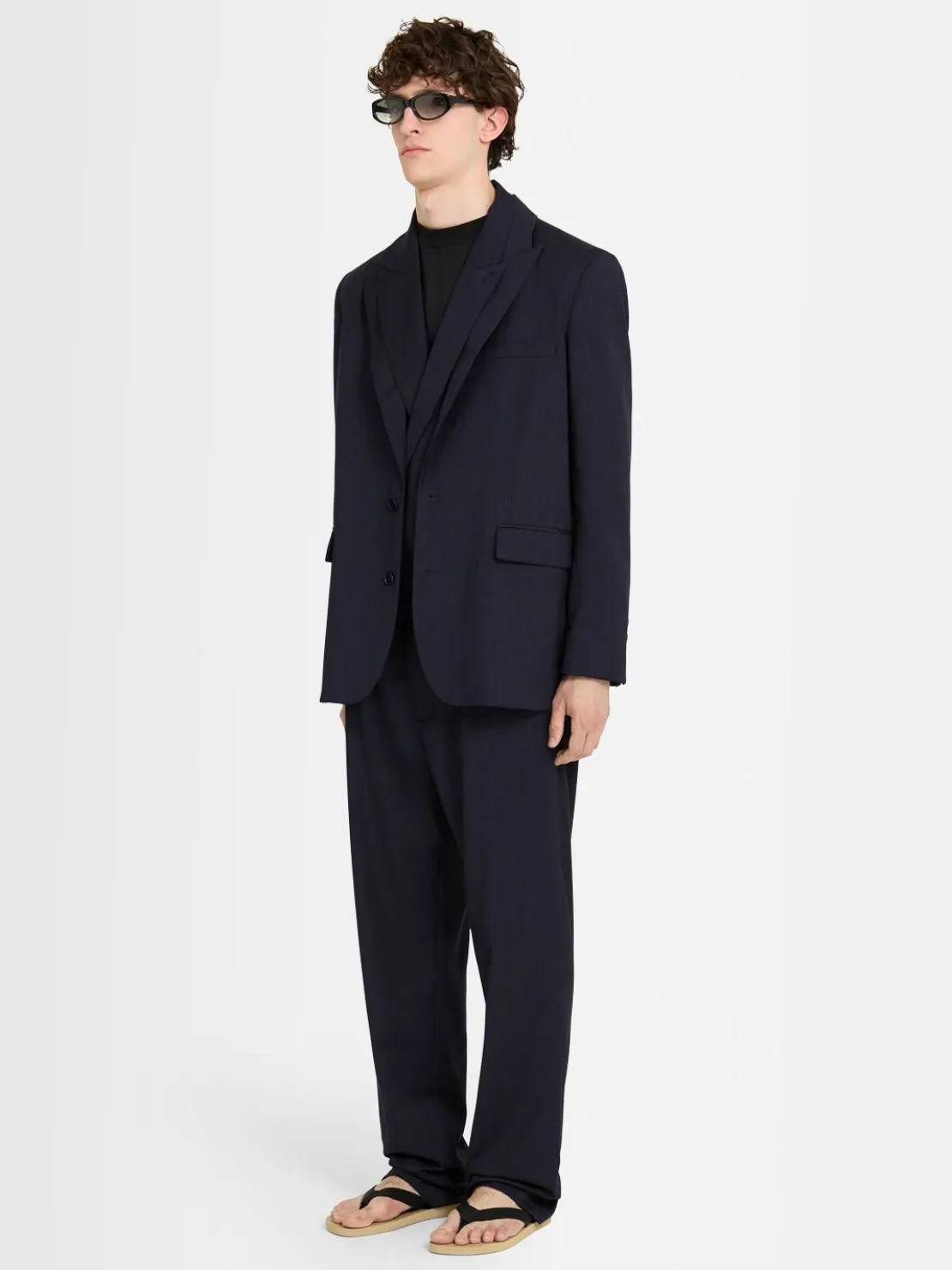 Blazer monopetto in twill di lana