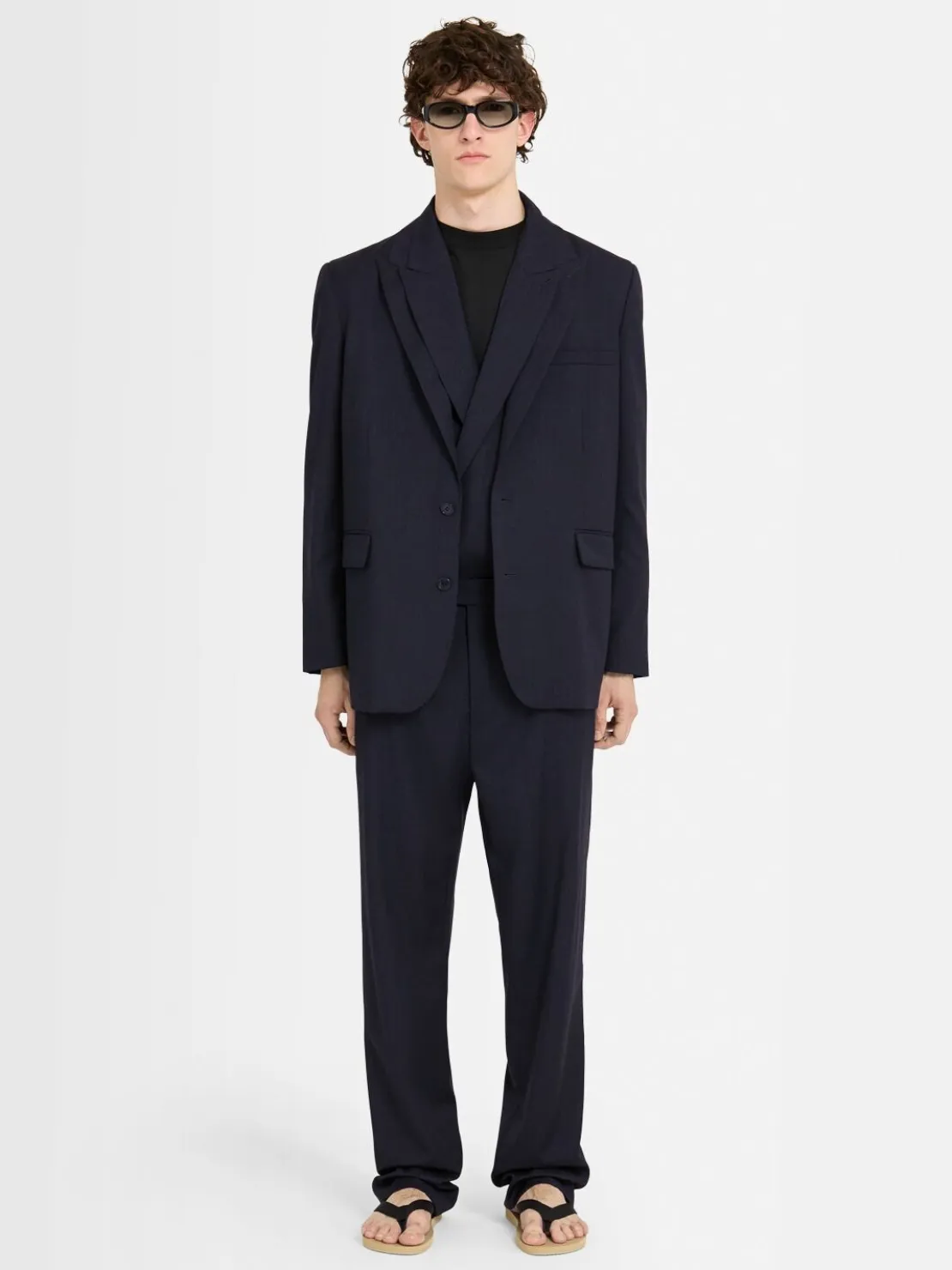 Blazer monopetto in twill di lana