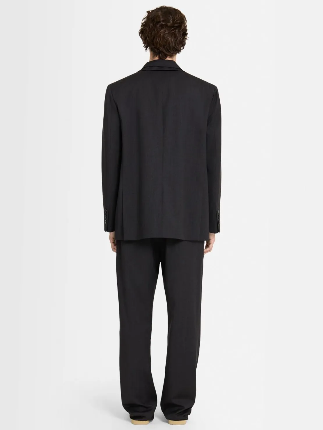 Blazer monopetto in twill di lana