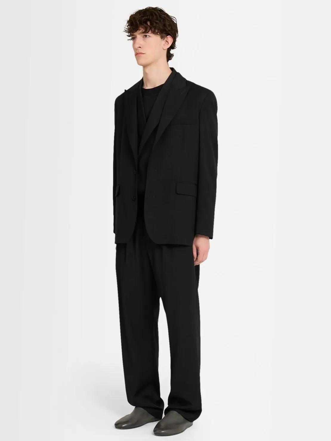 Blazer monopetto in twill di lana