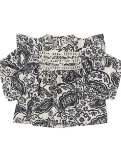 Blusa in cotone stampato / ricami