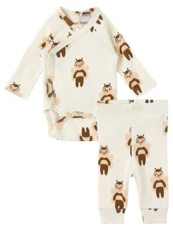 Body e pantaloni in jersey di cotone stampato