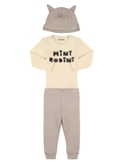 Body, pantaloni e cappello in cotone organico