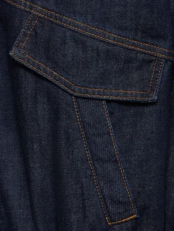 Bomber in denim con zip