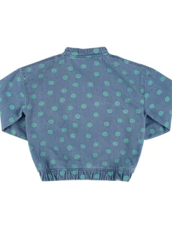 Bomber in denim di cotone stampato