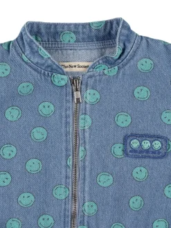 Bomber in denim di cotone stampato