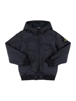 Bomber in nylon con cappuccio