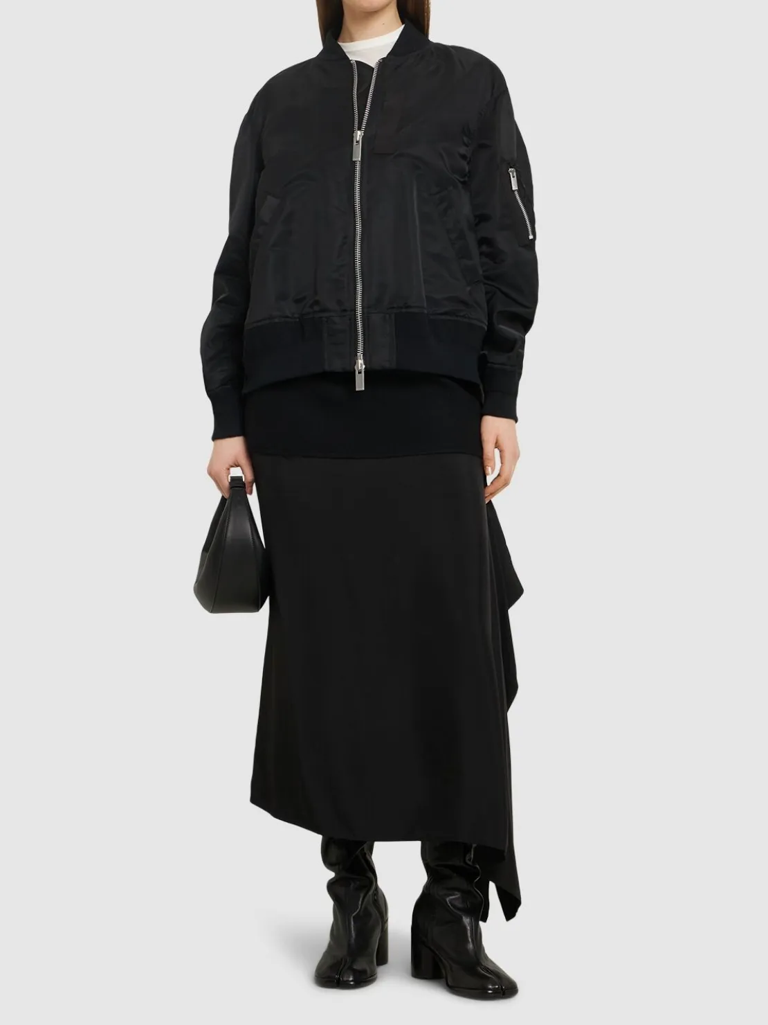 Bomber in nylon con zip