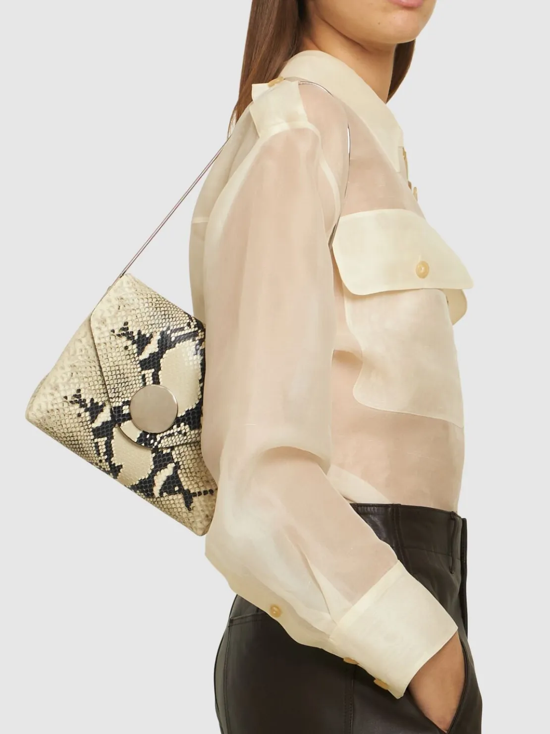 Borsa Bobbi in pelle goffrata effetto pitone