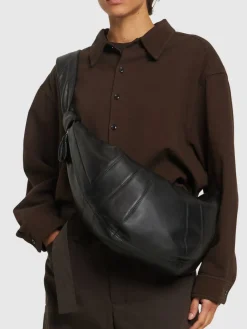 Borsa grande Croissant in nappa