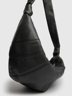 Borsa media Croissant in pelle martellata