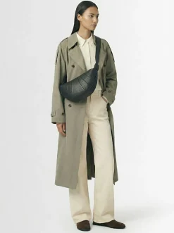 Borsa media Croissant in pelle martellata