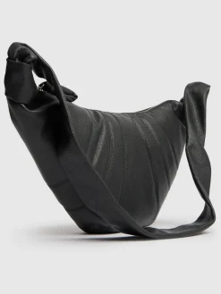 Borsa media Croissant in pelle martellata
