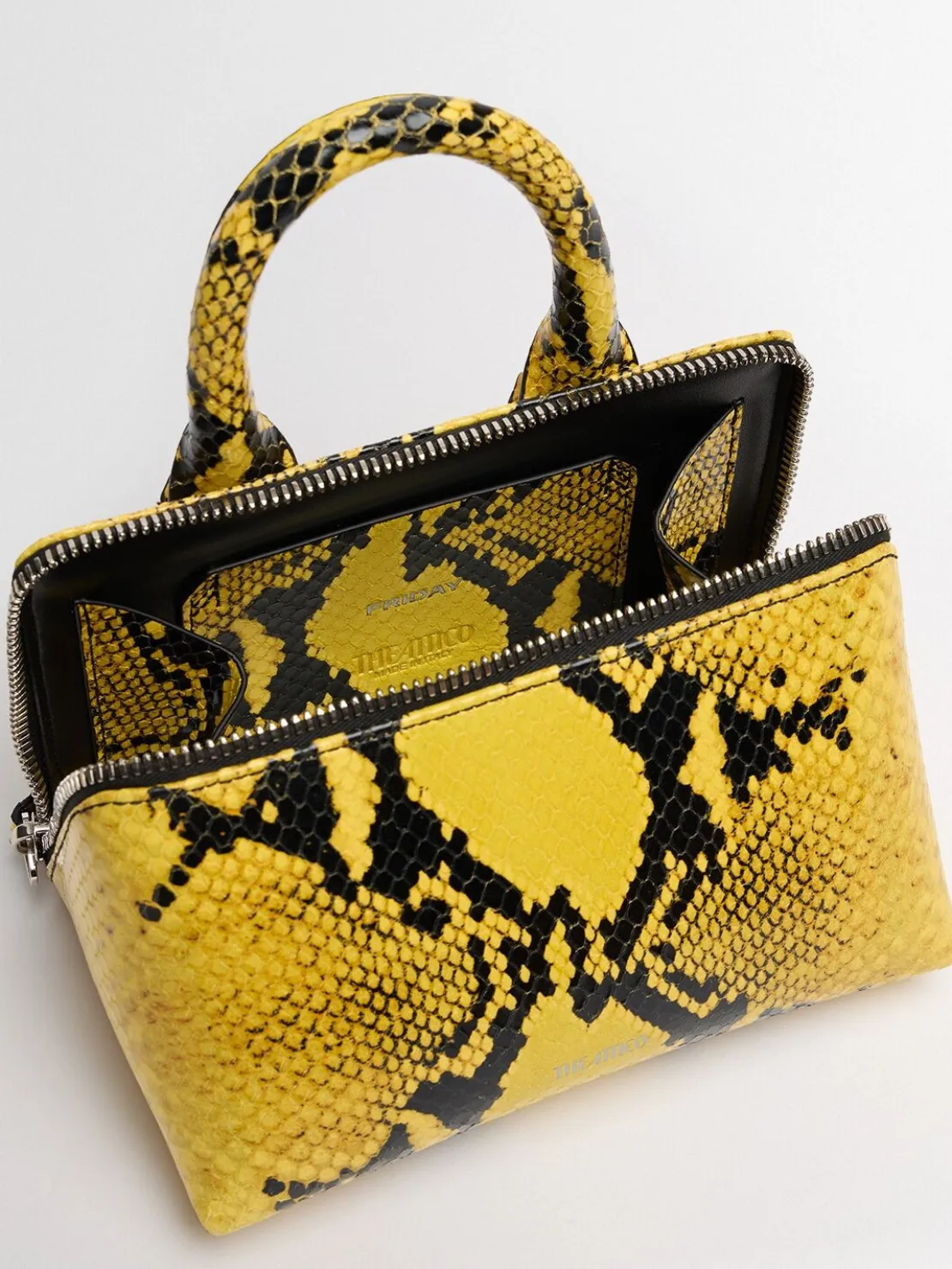 Borsa mini Friday in pelle stampa serpente